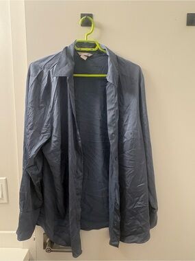 H&M Womens Satin Blue Shirt